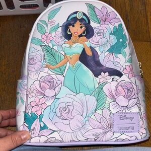 Disney Loungefly Aladdin jasmine lavender flowers mini backpack
